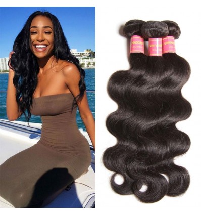 HJ Beauty Hair 3 Bundles Peruvian Body Wave Virgin Hair 100% Unprocessed Human Hair Extension Deals