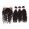 Peruvian Virgin Deep Wave Curly Hair 3 Bundles with Ear to Ear 13*4 Lace Frontal Closure Deals HJ Beauty Hair