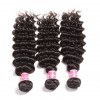 Brazilian Deep Wave 3pieces pack Unprocessed Human Virgin Hair  Natural Color