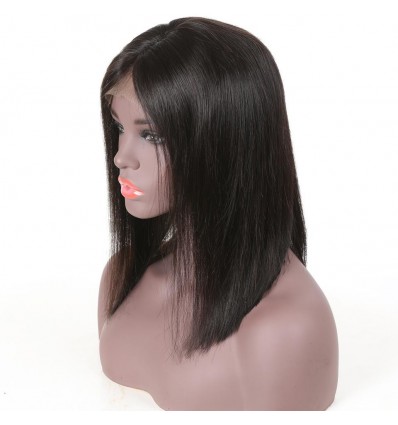Bob Wig  Straight Short Lace Frontal Human Hair Wigs For Black Women Pre Plucked With Baby Hair Remy Hair
