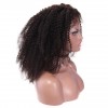Kinky Curly Lace Frontal Human Hair Wigs Black Remy Hair Pre Plucked Bleached Knots