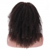 Kinky Curly Lace Frontal Human Hair Wigs Black Remy Hair Pre Plucked Bleached Knots