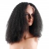 Kinky Curly Lace Frontal Human Hair Wigs Black Remy Hair Pre Plucked Bleached Knots
