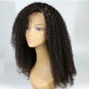 Kinky Curly Lace Frontal Human Hair Wigs Black Remy Hair Pre Plucked Bleached Knots