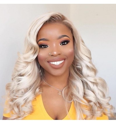 Brazilian Body Wave Blonde Hair Weaves 613 Color 3 Bundles 100% Remy Human Hair Weave HJ Beauty Hair