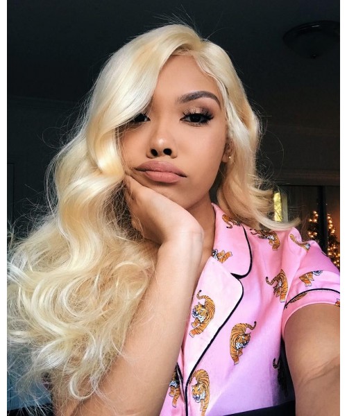 Brazilian Body Wave Blonde Hair Weaves 613 Color 3 Bundles 100