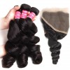 Indian Loose Wave  3 Bundles with 13x4 Ear to Ear Lace Frontal Closure HJ Beauty Hair