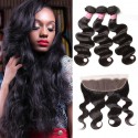 Indian Body Wave 3 Bundles with Ear To Ear Lace Frontal Closure