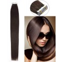 HJ Beauty 20pcs Straight Tape In Hair Extensions 100% Virgin Hair 2 Dark Brown 50g