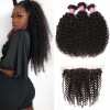 Indian Curly Hair 3 Bundles with Lace Frontal Closure Ear to Ear 13x4 Closure HJ Beauty Hair