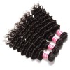 7A Indian Deep Wave 4 Bundles with Lace Frontal Closure Human Virgin Hair Extension