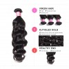 Malaysian Natural Wave 4 Bundles with Lace free Part Closure 7A Grade Virgin Human Hair Weaves HJ Beauty Hair