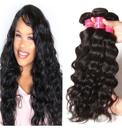 HJ Beauty Hair 3 Pieces pack Peruvian Natural Wave Virgin Human Hair Bundles Natural Color