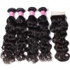 HJ Beauty 7A  4 Bundles Brazilian Natural Wave Virgin Hair with lace Closure Human Hair Extension