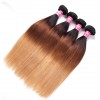 Straight Human Hair 3 Bundles with Lace Closure