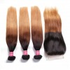 Straight Human Hair 3 Bundles with Lace Closure