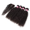 Indian Virgin Curly Hair 4 Bundles with 4x4 Lace Closure HJ Beauty Hair