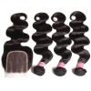 HJ Beauty Brazilian Hair Body Wave Virgin Human Hair 3 Bundles with 1pc Lace Closure