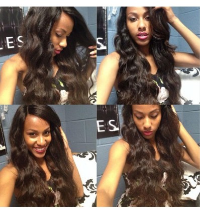 7a Virgin Malaysian Body Wave 4 Bundles with Lace Closure No Shedding and Tangle Free HJ Beauty Hair