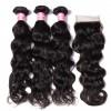 HJ Beauty 7A Brazilian Virgin Hair Natural wave 3 Bundles with 1piece Lace Closure Human Hair