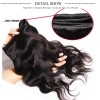 Peruvian Virgin Body Wave 4 Pcs with Lace Closure 7a Grade Virgin Human Hair Weave Extensions