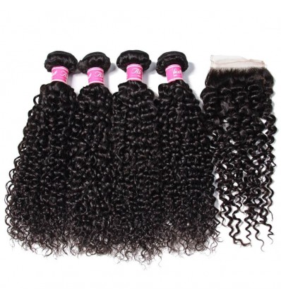 Brazilian Virgin Curly Hair 4x4*4 Lace Closure HJ Beauty Hair