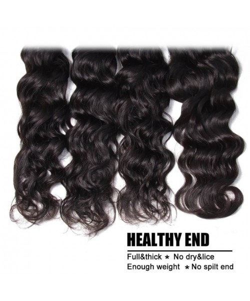 7a Grade Indian Natural Wave 4 Bundles With Free Part Lace Closure