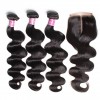 Indian Body Wave 3 Bundles with 4x4 Lace Closure