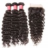 Peruvian Deep Wave 3 Bundles with 4x4 Lace Closure Deals HJ Beauty Hair