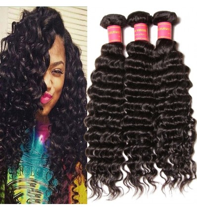 HJ Beauty Malaysian Deep Wave Virgin Human Hair Bundles Unprocessed Hair Extension