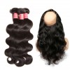 Malaysian Body Wave 360 Lace Frontal Closure with 3 Bundles Virgin Human Hair Weaves HJ Beauty Hair