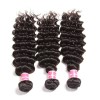 HJ Beauty Brazilian Deep Wave Virgin Hair 4x4 Free Part Lace Closure with 3 Bundles Weave