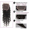 HJ Beauty Brazilian Deep Wave Virgin Hair 4x4 Free Part Lace Closure with 3 Bundles Weave