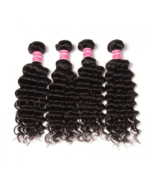 Brazilian Deep Wave Unprocessed Human Virgin Hair 4pieces Pack