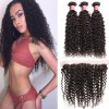 HJ Beauty Malaysian Curly Hair 3 Bundles with Ear to Ear 13*4 Lace Frontal Closure