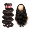 Peruvian Body Wave 3 Bundles with 360 Lace Frontal Hair Closure 100% Unprocessed Virgin Human Hair Weave HJ Beauty Hair