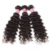 7A Brazilian Deep Wave 4 Bundles with Lace Frontal Closure Human Virgin Hair Extension