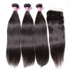 Indian Straight Hair 3 Pcs with 4x4 Lace Closure Deals