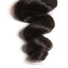 HJ Beauty 7A Brazilian Loose Wave Human Virgin Hair 3 Bundles with Closure Natural Color