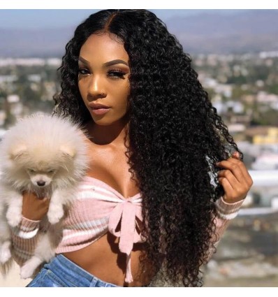 Peruvian Curly Hair 4 Bundles with Lace Frontal Closure