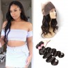 Virgin Malaysian Body Wave 2 Bundles with 1 Piece 360 Lace Frontal Closure